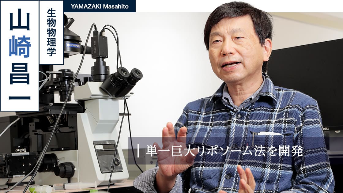単一巨大リポソーム法を開発 : 山崎 昌一 YAMAZAKI Masahito（生物物理学）